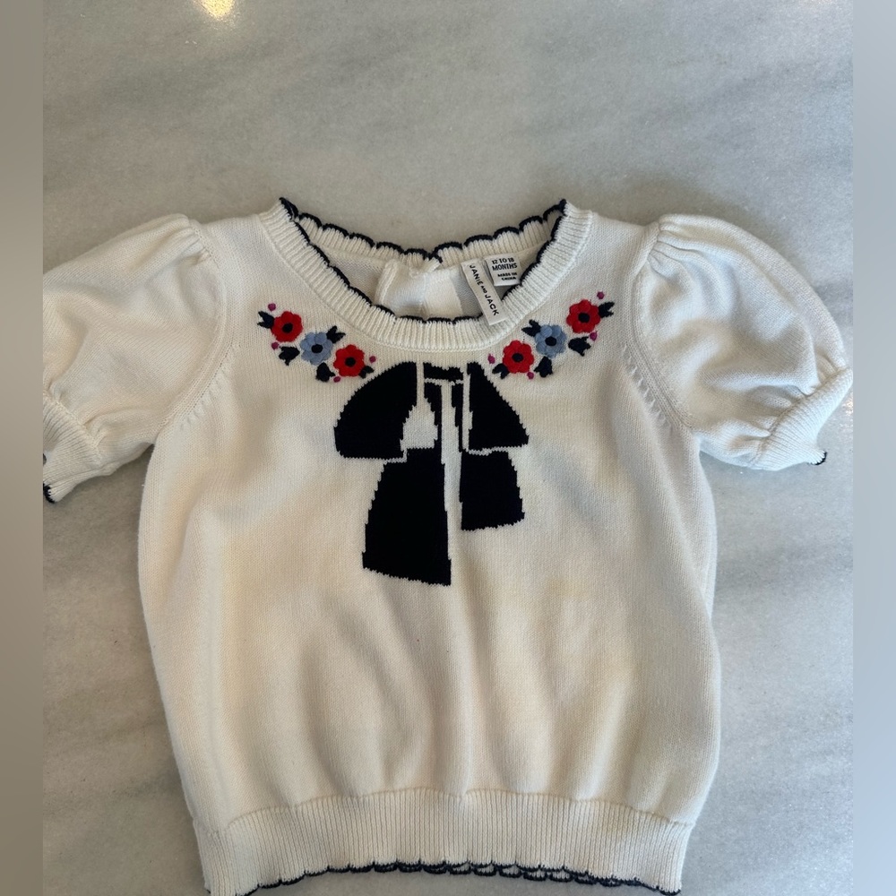 JANIE AND JACK SHORT SLEEVE KNIT SWEATER BABY GIRL 12-18 month